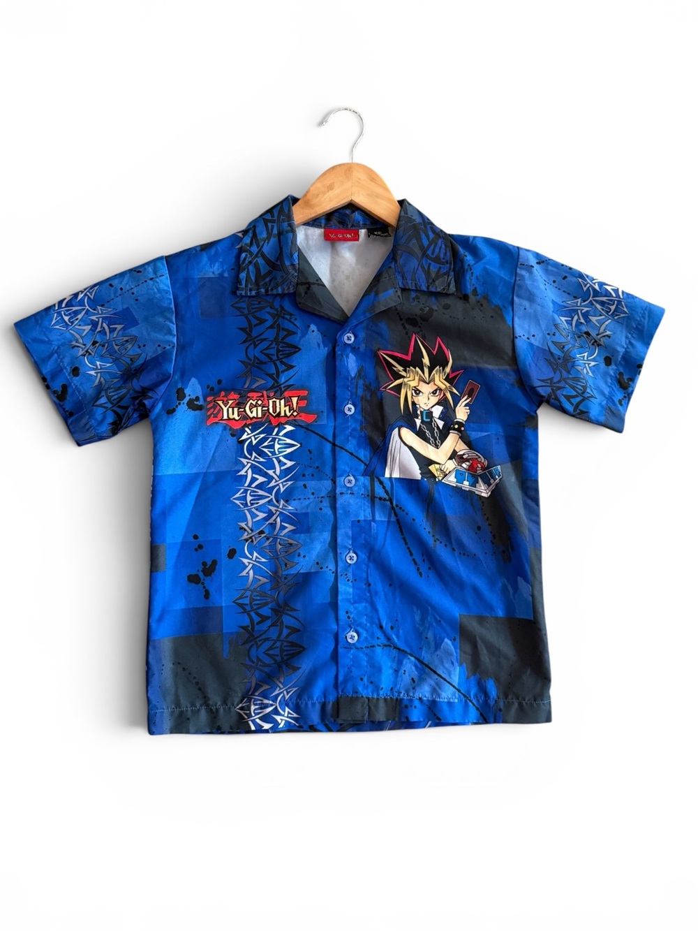 Kid’s Vintage Anime Yu-Gi-Oh! Button-Up T-Shirt Medium 8